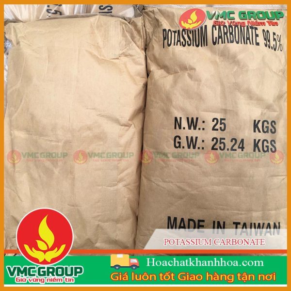 POTASSIUM CARBONATE 99.5% K2CO3, ĐÀI LOAN, 25kg/BAO